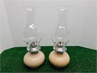Vtg Pair Oil Lamps Hobnob Resale $30 ea