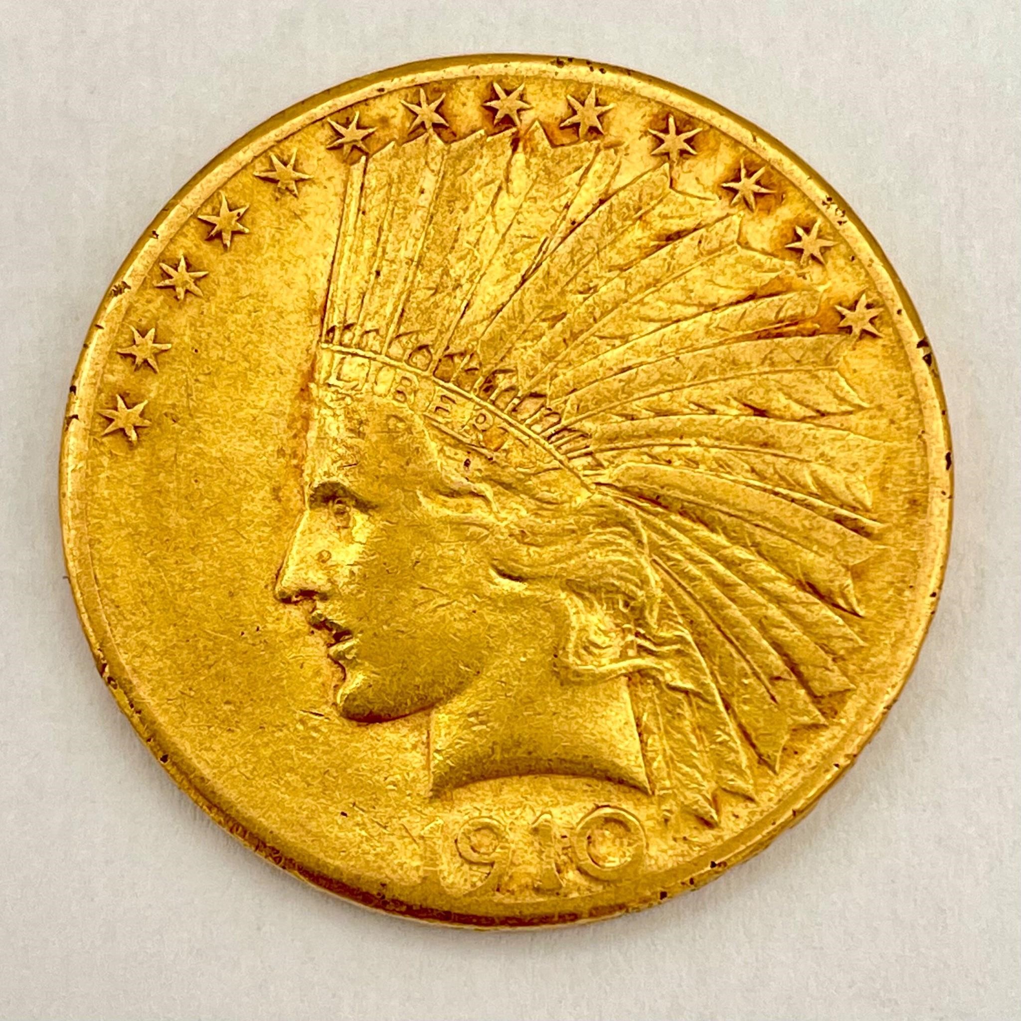 1910 $10 Gold Indian
