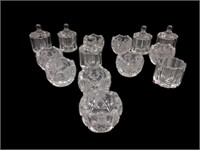 Crystal Mustard Pots & Glass Salter Holders