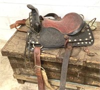 Vintage 16" Leather Western Saddle