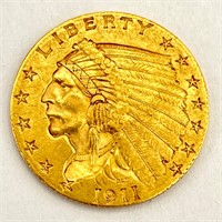 1911 $2-1/2 Gold Indian