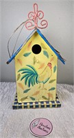 Yellow Blue Birdhouse that needs some TLC