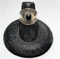 Large Sterling Black Onyx Ring 3 Grams Size 6.25