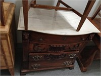 Vintage 4 Drawer Dresser with Marble Top