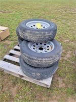 (5) ST205/175R15 Tires & Rims