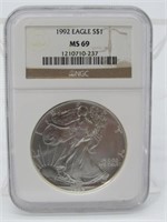 1992 SILVER EAGLE MS69: