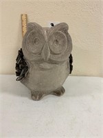 Concrete Owl with Slate Feathers 11" H x 8" W