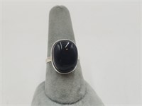 Sterling Silver Onyx Ring Size 8.5