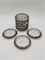 Vintage W&S Blackinton Silver Plate Glass Coasters