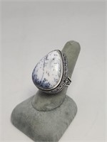 Dendritic Opal 925 Sterling Silver Ring, Size 8