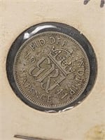 1941 Silver 6 Pence Coin Great Britain