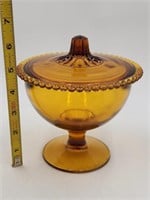 VTG Amber Indiana Glass Co Candy Dish