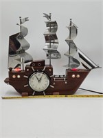 1960s United Model 811 Wooden Ship Mantle Clock