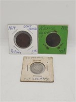 Three Collectors Coins1800s, GB/ GERMANY/ Mexico