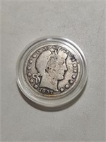 1907  D- Barber Half Dollar Silver Coin