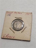Great Britain 6 Pence 1957 Coin