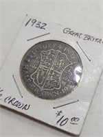 1932 Great Britain 1/2 Crown Silver Coin