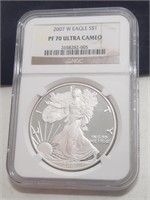 2007 W Proof Silver Eagle NGCPF70 Ultra Cameo