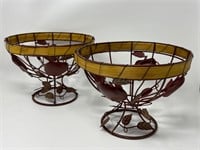 Woven Wire Fruit Basket Pair
