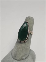 Ladies Sterling Silver Green Diopside Ring Size