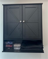 BLACK Reettic Two Door Wall Cabinet, Wooden Medici