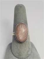 Ladies Sterling Silver Rose quartz Ring Size 8