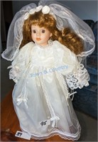 Porcelain Bridal Doll- White & Lace