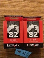 2 Lex Mark Black ink Cartridges #82 refill