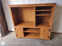 Wheat themed entertainment center cabinet