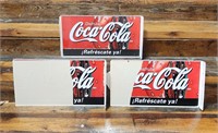 Three 1990s Coca Cola Flange Signs - New Old Stock