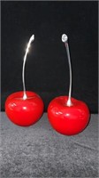 Pair of Blown Glass Cherries 13” Tall