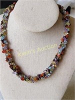 vtg multi gemstone necklace amethyst Peridot ++