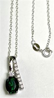 18" Sterling Chain/Sterling Chrome Dioxide Pendant