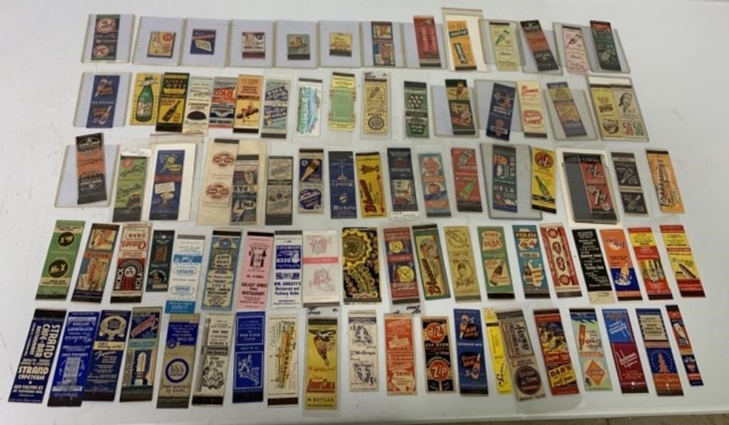 85+ Adv Matchbook Covers Soda & others