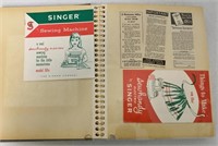 Binder of Vintage Sewing Machine Manuals, Ads