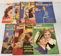 9 Vintage True Romance, Photoplay Magazines