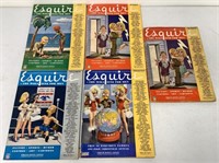 5 Vintage Esquire Magazines from the 1940's