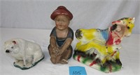 Carnival Chalk Figures - Vintage Chalkware