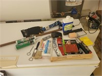 LARGE LOT OF PAINTING, ETC. SUPPLIES