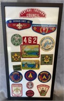 FRAMED VINTAGE BOY SCOUT PATCHES