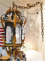 Spanish Wrought and Cast Iron Hanging Lantern