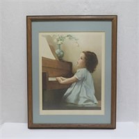 Lizzie Playing Piano Art Print by Bessie Pease