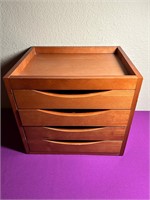 Wood 4 Drawer Box Desk Organizer  Open Tray on Top