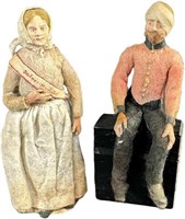 TWO EARLY GERMAN CLOTH FIGURES