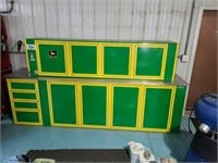 John Deere Colored Workbench & Wall Cabinet