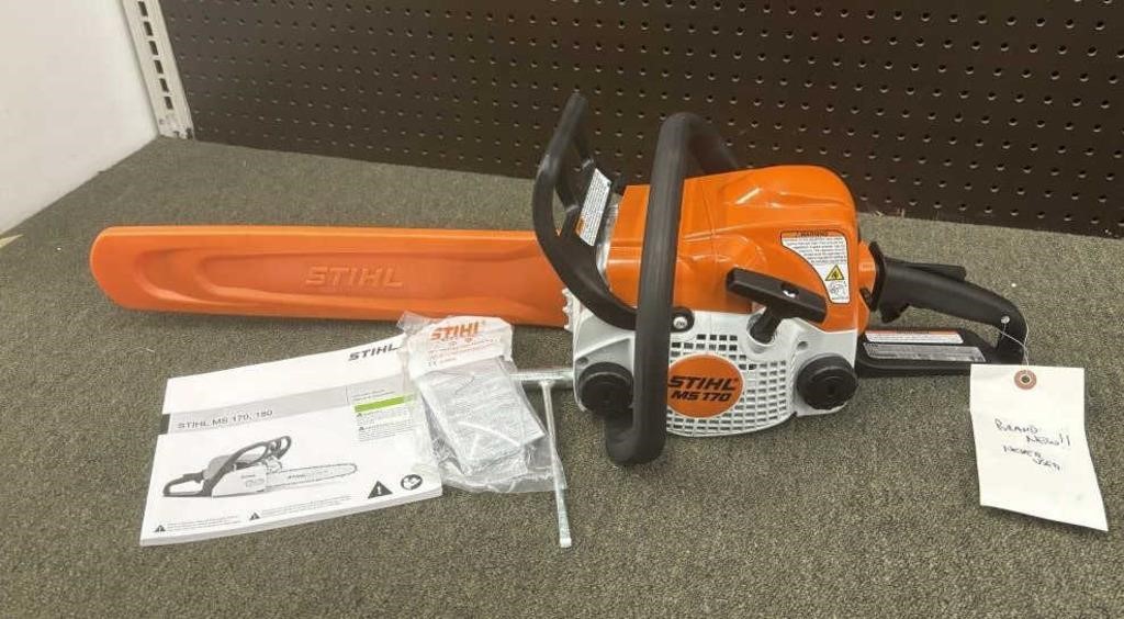 New Stihl MS 170 Chainsaw 16" Blade w/Cover/Manual