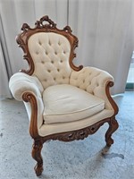 Vintage Style Button Tufted Gold Chair