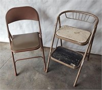 Durham step stool / chair & folding chair