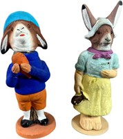 TWO GERMAN RABBIT CANDY CONTAINERS