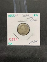 1853 Seated Liberty Dime